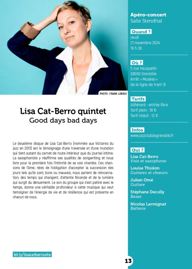 Lisa Cat-Berro quintet